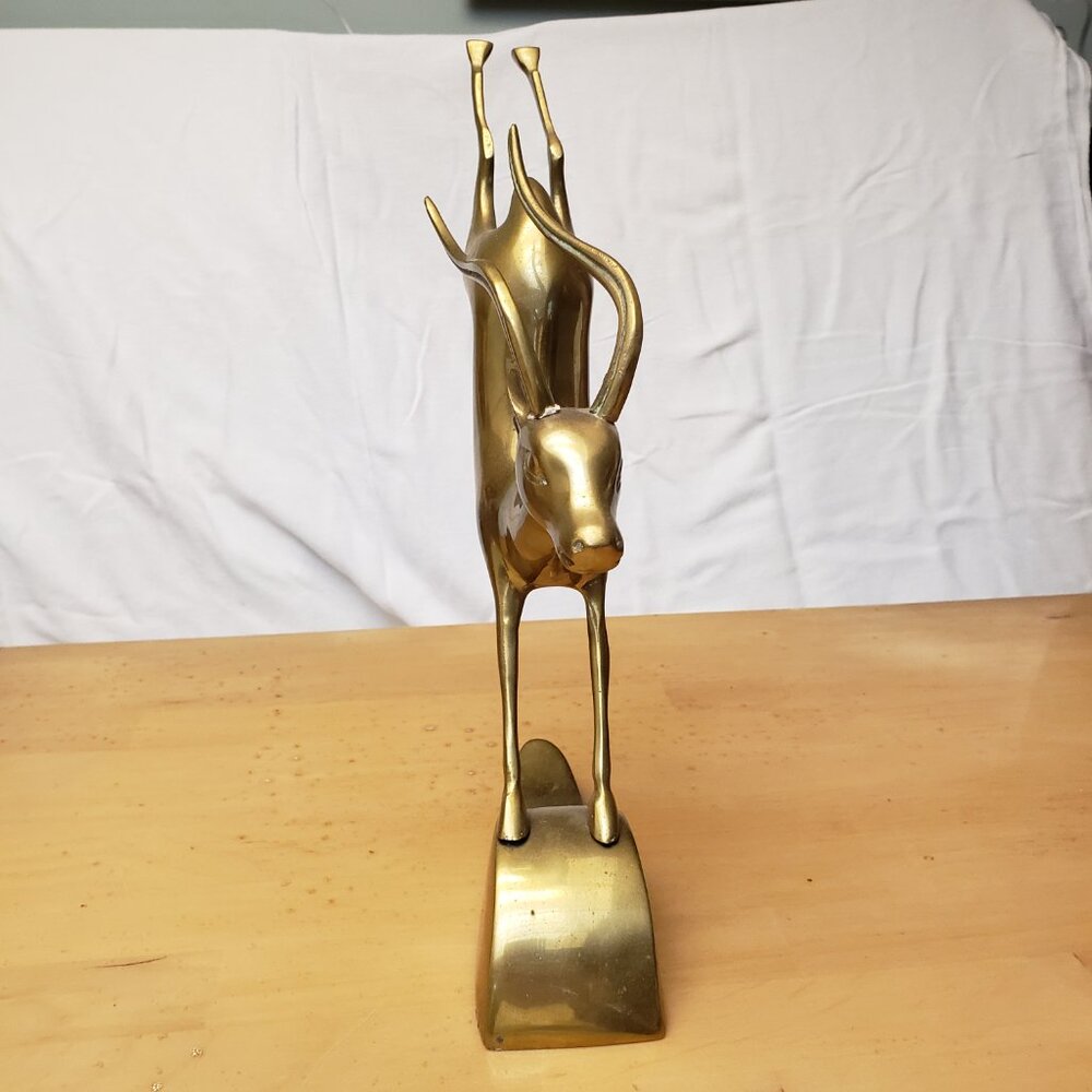 Vintage Mid Century Mod Brass Gazelle - Picture 2 of 3